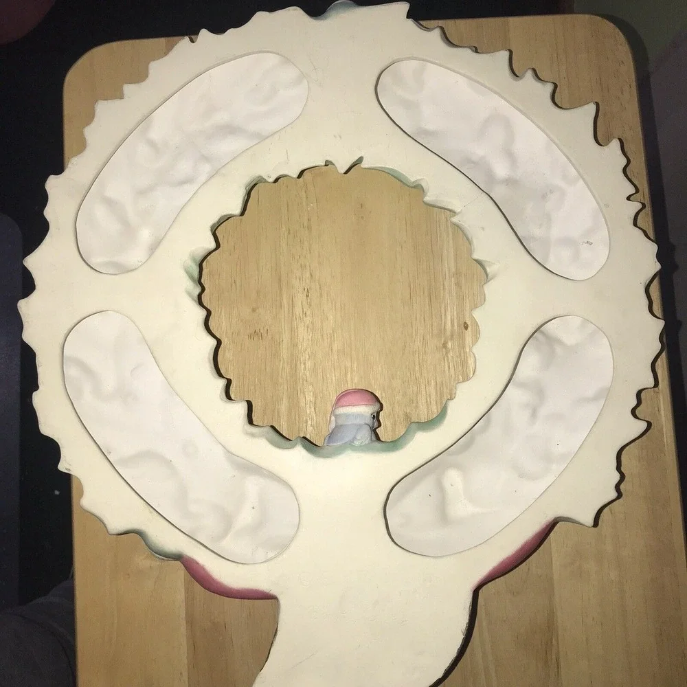 Ceramic Scioto Molds Christmas Holly Berry Wreath Blue Birds Bells 16